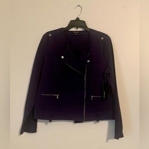 NWT! RELATIVITY Ladies Prune Color Cotton Jacket w Zips & Snaps. ~ Sz L